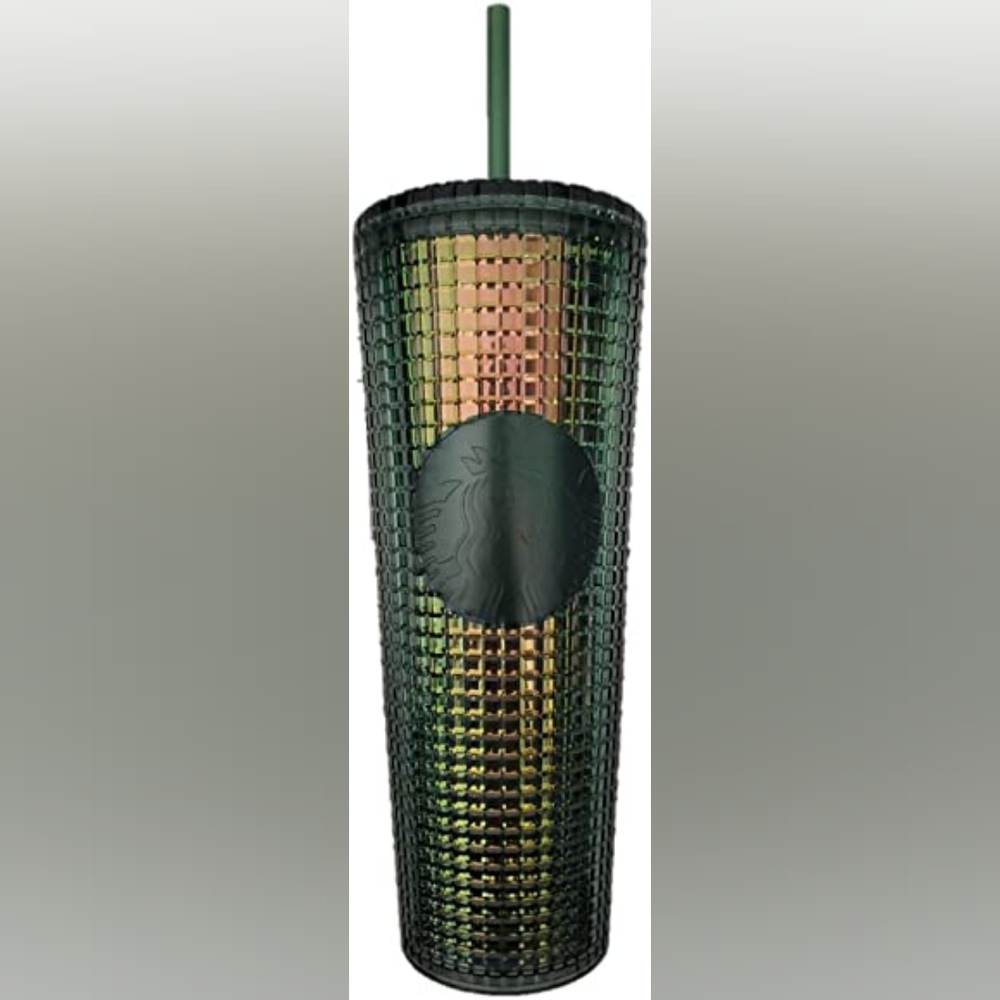 Starbucks Fall 2022 Tumbler Grid Iridescent Green Rainforest Venti 24oz - Picture 1 of 10